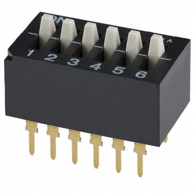CES-0602MC by Nidec Components Corporation - SWITCH SLIDE DIP SPST 100MA 6V