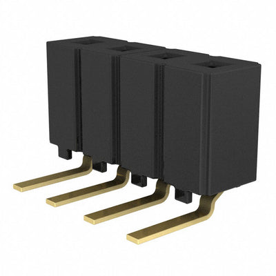CES-104-02-G-S-RA by Samtec Inc. - CONNECTOR RECPT 4POS 0.1 GOLD PCB R/A