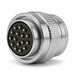 CIRCULAR MIGHTY MOUSE connector with multiple pins on a white background