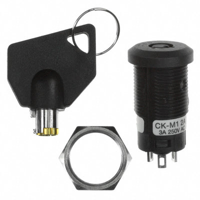 CKM12ATW01-012 by NKK Switches - SWITCH KEYLOCK 2POS SPDT 3A 250V