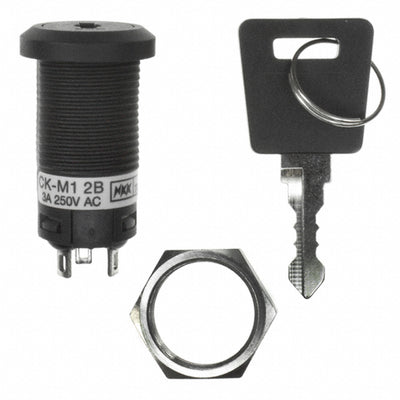 CKM12BFW01-002 by NKK Switches - SWITCH KEYLOCK 2POS SPDT 3A 250V