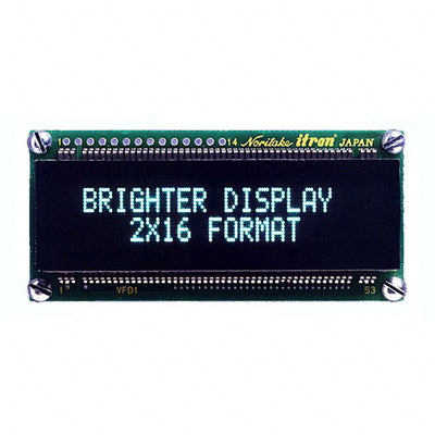 CU16025ECPB-W6J by Noritake Company Inc. - MODULE VF DISPLAY 16X2 5MM CHAR