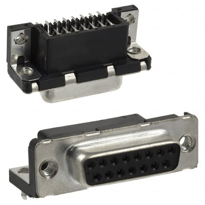 D15S13B4GX00LF by Amphenol ICC (FCI) - CONNECTOR D-SUB RCPT 15POS R/A SLDR