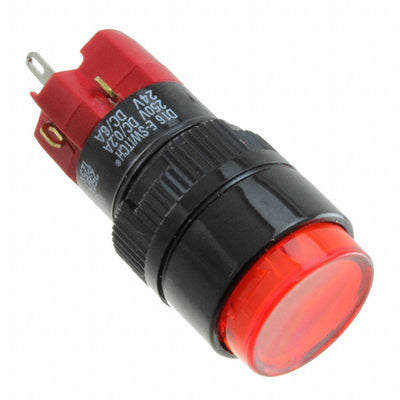 D16EER11GREDRED by E-Switch - PUSH SWITCH BUTTON SPDT 8A 125V