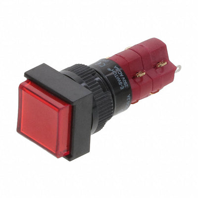 D16EES12HREDRED by E-Switch - PUSH SWITCH BUTTON DPDT 8A 125V