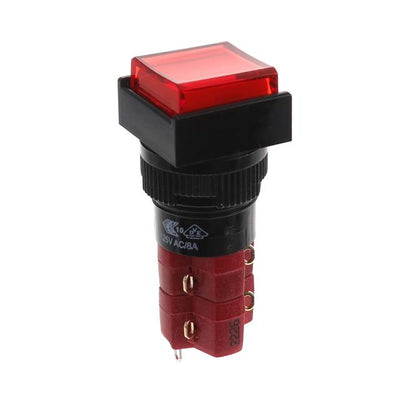 D16EES12KREDRED by E-Switch - SWITCH PB DPDT 8A 125V