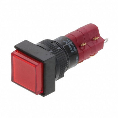 D16EES12MRED by E-Switch - PUSH SWITCH BUTTON DPDT 8A 125V