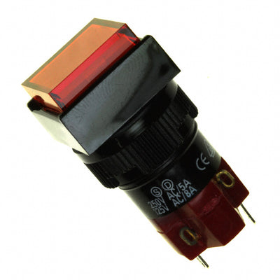 D16OAS11BRED by E-Switch - PUSH SWITCH BUTTON SPDT 8A 125V