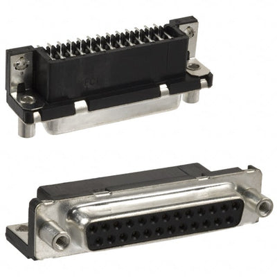 D25S13A4GV00LF by Amphenol ICC (FCI) - CONNECTOR D-SUB RCPT 25POS R/A SLDR