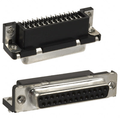 D25S13A4GX00LF by Amphenol ICC (FCI) - CONNECTOR D-SUB RCPT 25POS R/A SLDR
