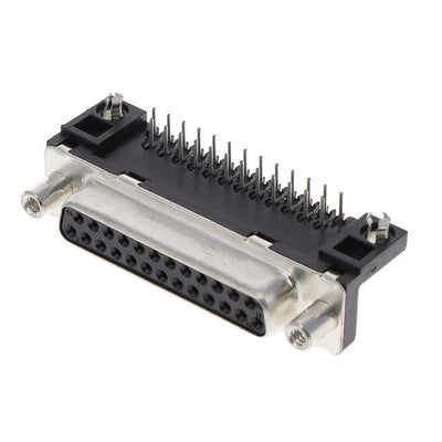 D25S23A4GV00LF by Amphenol ICC (FCI) - CONNECTOR D-SUB RCPT 25POS R/A SLDR
