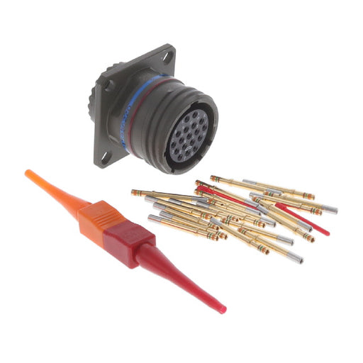 D38999/20WD18SN by Amphenol Aerospace Operations - CONNECTOR RECPT FMALE 18POS GOLD CRIMP