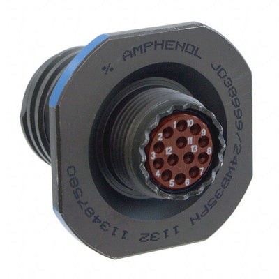 D38999/24WB35PNLC by Amphenol Aerospace Operations - CONNECTOR RECPT HSNG MALE 13POS PNL MT