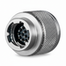 Metallic connector on a white background