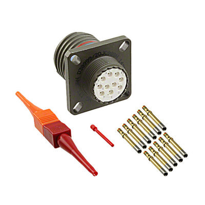 D38999/20JC98SN by ITT Cannon, LLC - CONNECTOR RECPT FMALE 10POS GOLD CRIMP