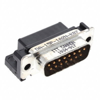DA-15P-1A2N-K87 by ITT Cannon, LLC - CONNECTOR D-SUB PLUG 15POS R/A SLDR
