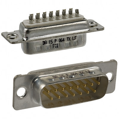 DA15P064TXLF by Amphenol ICC (FCI) - CONNECTOR D-SUB PLUG 15POS SLDR CUP