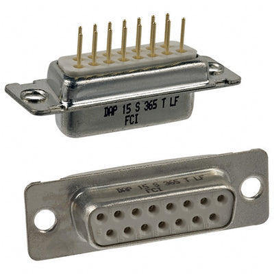DAP15S365TLF by Amphenol ICC (FCI) - CONNECTOR D-SUB RCPT 15POS VERT SLDR