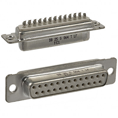 DB25S064TLF by Amphenol ICC (FCI) - CONNECTOR D-SUB RCPT 25POS SLDR CUP