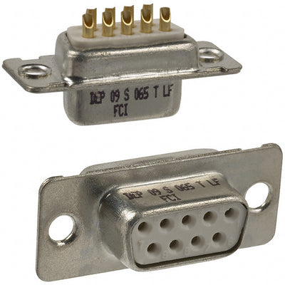 DEP09S065TLF by Amphenol ICC (FCI) - CONNECTOR D-SUB RCPT 9POS SLDR CUP