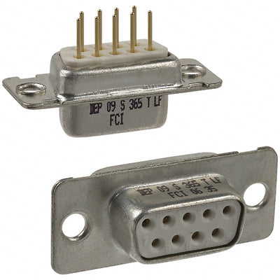 DEP09S365TLF by Amphenol ICC (FCI) - CONNECTOR D-SUB RCPT 9POS VERT SLDR