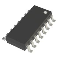 Black integrated circuit with silver pins on a white background