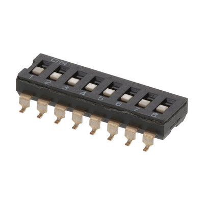 DS04-254-2-08BK-SMT by CUI Devices - DIP SWITCH, SPST, 2.54 PITCH, FL