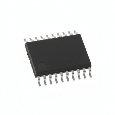 Small electronic component with 20 pins on a white background