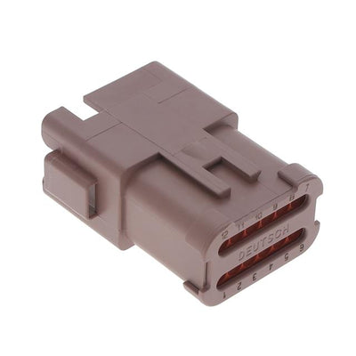 DT04-12PD-BE02 by TE Connectivity Deutsch Connectors - REC, 12P, BRN, N, ENH KEY, CAP,