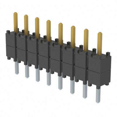 DW-08-07-S-S-200 by Samtec Inc. - CONNECTOR HDR 8POS 0.1 STACK T/H GOLD