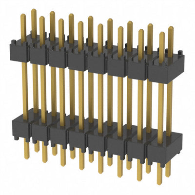 DW-08-10-G-D-500 by Samtec Inc. - CONNECTOR HDR 16POS 0.1 STACK T/H