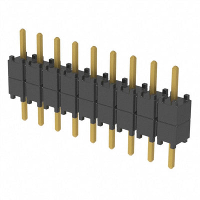 DW-09-07-G-S-200 by Samtec Inc. - CONNECTOR HDR 9POS 0.1 STACK T/H GOLD