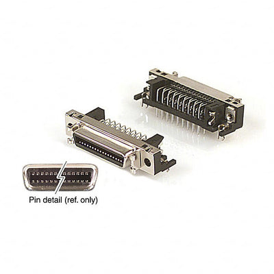 DX10G1M-36SE by Hirose Electric Co Ltd - CONNECTOR MINI HD RCPT 36P R/A SOLDER