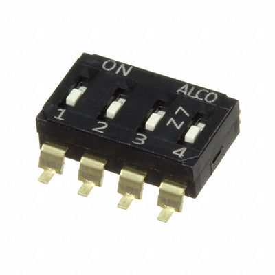 EDS04SGRNTU04Q by TE Connectivity ALCOSWITCH Switches - END STACK DIP 4P G RECESS TUBE