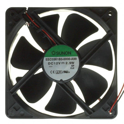 EEC0381B3-000U-A99 by Sunon Fans - FAN AXIAL 120X38MM 12VDC WIRE