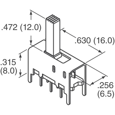 EG2201C by E-Switch - SWITCH SLIDE DPDT 200MA 30V