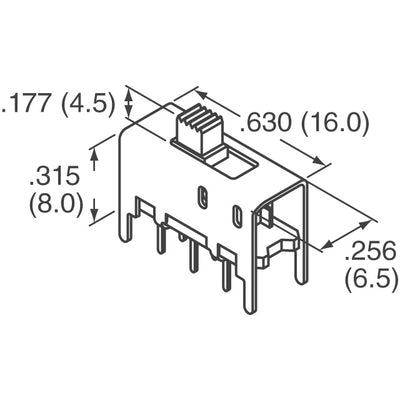 EG2201D by E-Switch - SWITCH SLIDE DPDT 200MA 30V