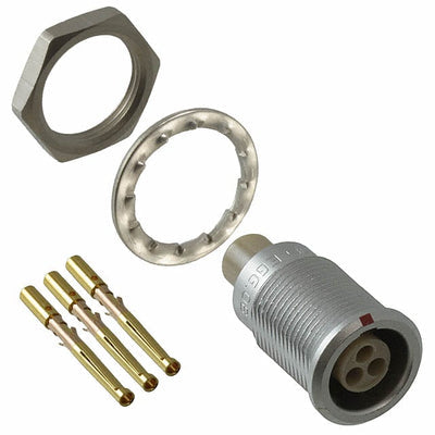 EGG.0B.303.CYM by LEMO - CONNECTOR RECPT FMALE 3POS GOLD CRIMP