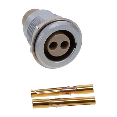 EGG.2B.302.CYM by LEMO - CONNECTOR RECPT FMALE 2POS GOLD CRIMP