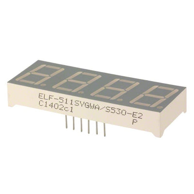 ELF-511SYGWA/S530-E2 by Everlight Electronics Co Ltd - DISP 7SEG 0.56"" QUAD Y-G 12DIP