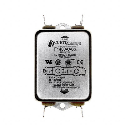 F1400AA06 by Curtis Industries - LINE FILTER 250VAC 6A CHASS MNT