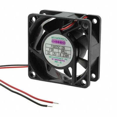 F6025E12B-FSR by Mechatronics Fan Group - FAN AXIAL 60X25MM 12VDC WIRE