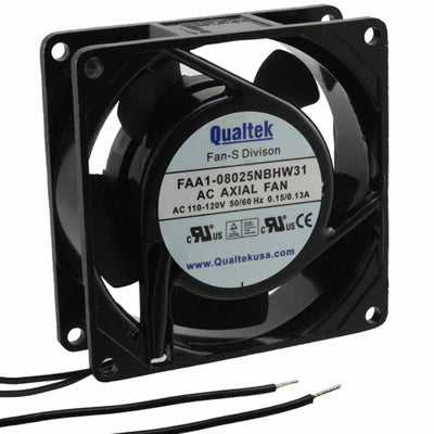 FAA1-08025NBHW31 by Qualtek - FAN AXIAL 80X25MM 115VAC WIRE