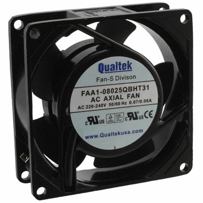 FAA1-08025QBHT31 by Qualtek - FAN AXIAL 80X25MM 230VAC TERM