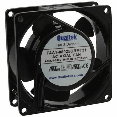 FAA1-08025QBMT31 by Qualtek - FAN AXIAL 80X25MM 230VAC TERM