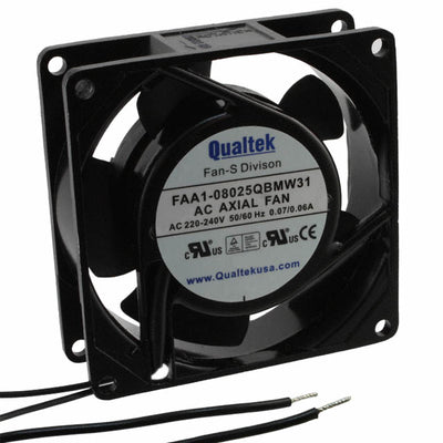 FAA1-08025QBMW31 by Qualtek - FAN AXIAL 80X25MM 230VAC WIRE