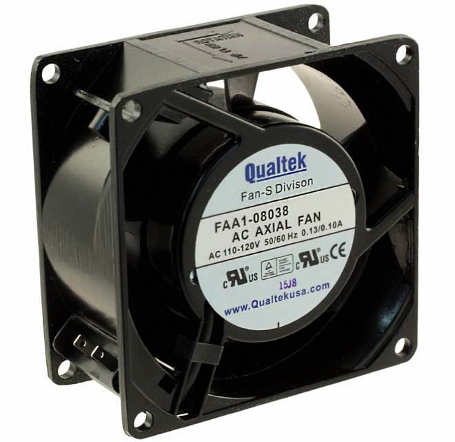 FAA1-08038QBMT31 by Qualtek - FAN AXIAL 80X38MM 230VAC TERM