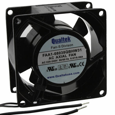 FAA1-08038QBHW31 by Qualtek - FAN AXIAL 80X38MM 230VAC WIRE