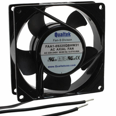 FAA1-09225QBHW31 by Qualtek - FAN AXIAL 92X25MM 230VAC WIRE