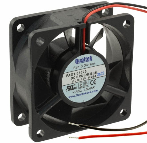 FAD1-06025CHJW12 by Qualtek - FAN AXIAL 60X25MM 12VDC WIRE